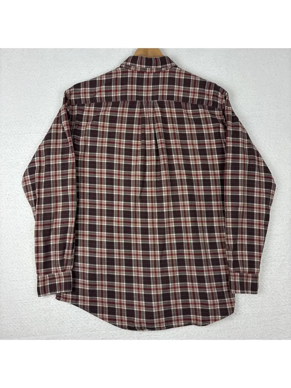 Vintage J Crew Oarsman Long Sleeve Shirt Mens M Red Plaid Lightweight Flannel